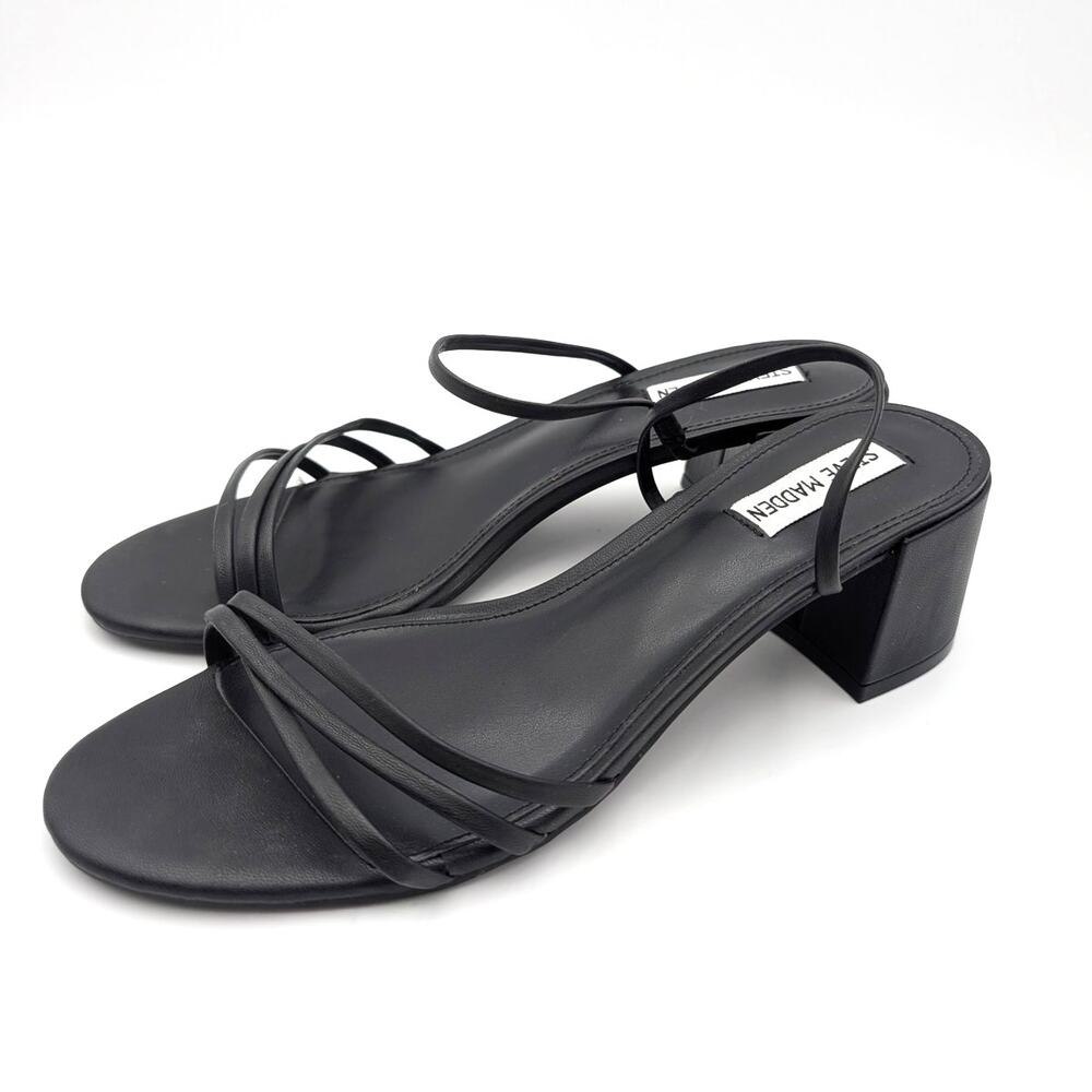 Steve Madden Miari Strappy Slide Sandal Slip-On Women's Black Size US10M EU40